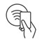 Pass your card at the top of the e-point of sale
